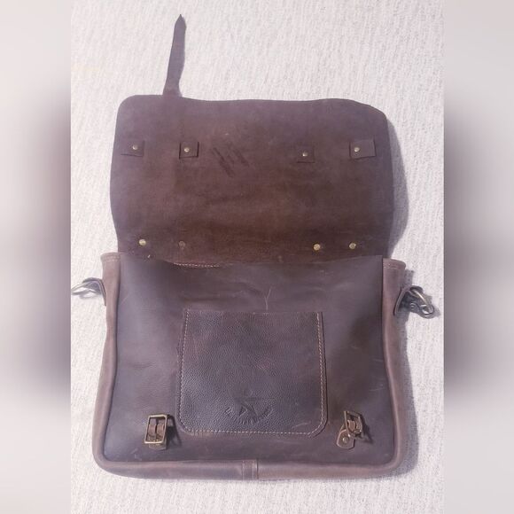 Handmade leather messenger bag - Picture 7 of 14